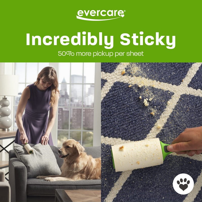 Evercare All Purpose Pet Hair Lint Roller with 2 Refills, 180 Total Sheets â€“ Reusable Sticky Roller for Pet Hair, Cat & Dog Hair Remover, Lint Remover, Pet Hair Remover for Furniture, Clothing & Cars - Image 4